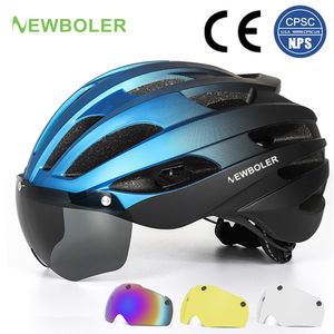 Fietshelmen BOLER Fietshelm USB LED Light Road Mountain Mtb Fiets Sport Veilig Hoed met Magneet Goggle Voor man 230728