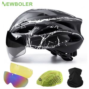 Casques De Vélo BOLER Casque De Vélo Homme Femmes Casque De Sécurité En Plein Air Moto Casque De Vélo Objectif Amovible Visière Montagne Route Casque De Vélo 230608