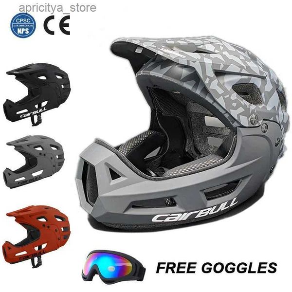 Casques de cyclistes Cairbull FACE FACE MTB CASHET CASHET Sécurité Downhill Bike Mountain Bicyc Motocross Casque tout-terrain avec visière solaire Chin Rest L48