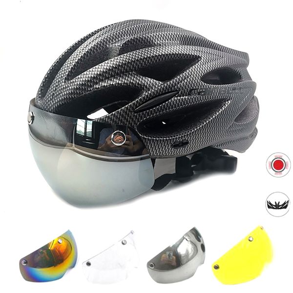Capacetes de ciclismo Cairbull Ultraleve Capacete de bicicletaRoad Mtb Mountain Bike Led com viseira removível Óculos para capacete de ciclismo Casco Accesorios 230608