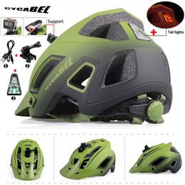 Cascos de ciclismo CYCABEL Casco de bicicleta Ultraligero Seguridad Deportes Bicicleta Carretera Montaña Sombrero Luz Led MTB Racing 16 Hoyos 230801