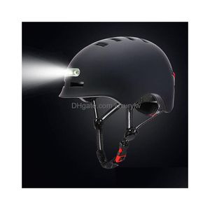 Cascos de ciclismo Cascos de ciclismo Bicicleta Luz de advertencia iluminada Motocicletas Bicicleta MTB Carretera Scooter eléctrico NCE Coche Casco Gorra de seguridad DHHUV