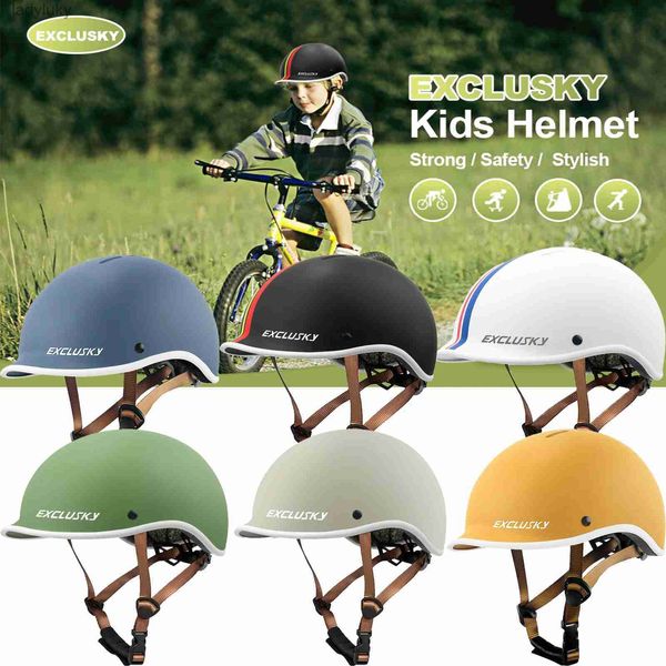 Cascos de ciclismo Exclusky Kid Bike Helmet 5-13 años Ultraligero Seguridad para niños Ciclismo Patinaje sobre ruedas Casco para monopatín 51-57 cmL240109