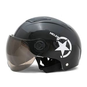 Cascos de ciclismo Casco de cara Motocicleta abierta Visores de doble lente Hombres Mujeres Verano Bicicleta eléctrica Scooter Moto Moto Bike 231012