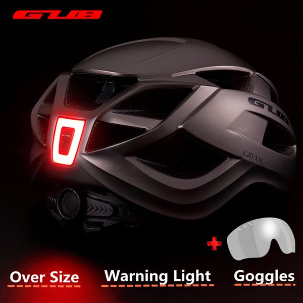 Casques de vélo GUB Lunettes de vélo XXL 6165 Casque avec lumière IntergrallyMolded Headset Road Crash Safety Town Route Open Face 230728