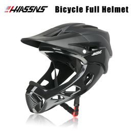 Cycling-helmen Hassns Mountain Bike Helmet Off-Road Cycling Integrale volledige gezicht Mountain Bike Helmet Sport Cap Heren Lichtgewicht Maat 58-62cm 230515