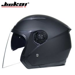 Casques de cyclisme Casque de moto face ouverte capacete para motocicta cascos para moto racing Jiekai moto casques vintage avec double ns L221014