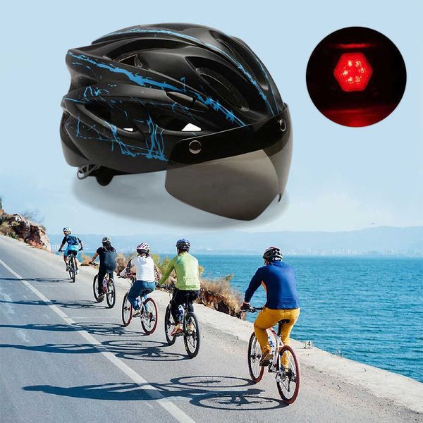 Casques de vélo Casque de vélo de montagne Highway avec feux arrière Ciclismo léger ultra léger réglable adapté au skateboard et aux scooters P230522