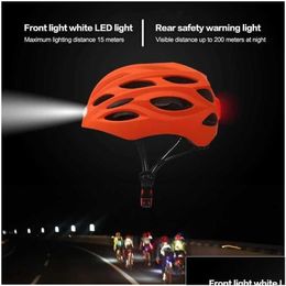 Casques de cyclisme Casque de vélo Intelligent pour homme femmes enfants vélo Rechargeable USB lumière LED vtt Scooter électrique livraison directe Dhrus Otaru