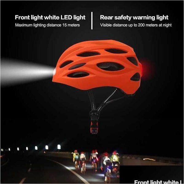 Casques de cyclisme Casque de vélo intelligent pour homme femmes enfants vélo rechargeable USB LED lumière vtt scooter électrique livraison directe Dhrus