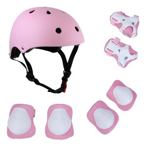 Fietshelmen Kinderen 7 in 1 Helm en Pads Set Verstelbare Kinderkniebeschermers Elleboogbeschermers Polsbeschermers voor Scooter Skateboard Rolschaatsen Fietsen 230506