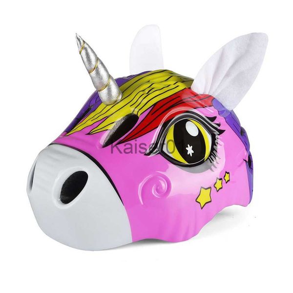 Cascos de ciclismo Casco de scooter para niños con luz de seguridad Dibujos animados Ciclismo Patinaje Monopatín Patín Unicornios Casco para 2-8 años Niños Niña x0818