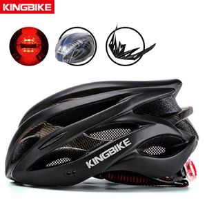 Casques de vélo KINGBIKE Casque de vélo Ultralight Casque de vélo CPSC CE certifié VTT Casque de vélo Feu arrière Pare-soleil Vélo Casques de vélo P230419