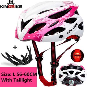 Casques de cyclisme KINGBIKE casque de cyclisme ultraléger rose casque vtt hommes femmes montagne route casque de vélo lumière LED respirant vélo vtt casque P230419