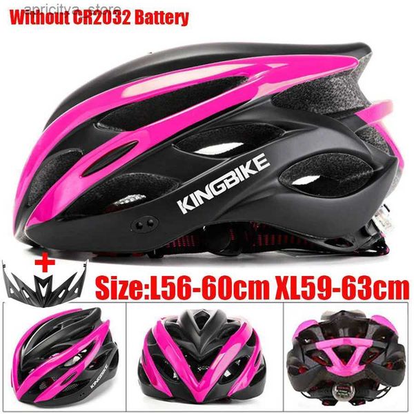 Casques cyclistes King-Bike Mtb New Cycling Woman Or Man Casque Moulage intégré Back Warn Light Road Bicyc Ultra-Light Breathabl Safety Helmet L48