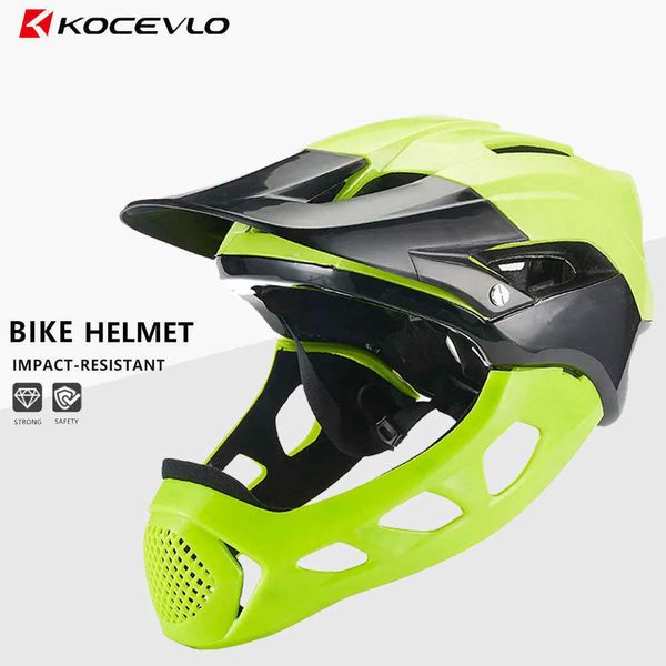 Cascos de ciclismo KOCEVLO Bicyc Casco Ciclismo Integral Cara completa Mountain Road Bike Sport Hat para hombre Tamaño ligero 54-60CM MTB HKD230626