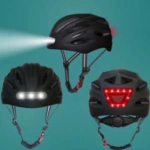 Cascos de ciclismo Lámpara LED Casco de bicicleta con luz trasera Intergrallymolded Deporte al aire libre Equitación Motocicleta Equipo de bicicleta 230322