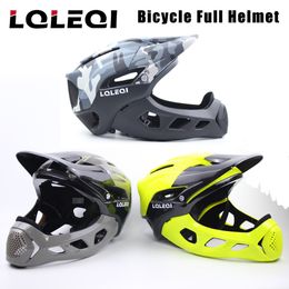 Cycling Helmets Lqleqi Mountain Bike Helmet Offroad Integral Full Face Sport Cap Mens Lichtgewicht maat 5862cm 230717