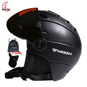 Fietshelmen MOON Professionele halfbedekte skihelm Integraal gegoten Sport heren dames sneeuw Skiën Snowboard met brilhoes 230830