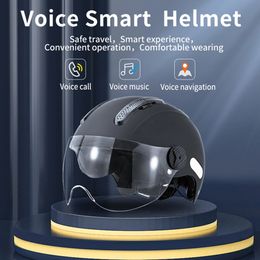 Casques de cyclisme Motobike casque de vélo chapeaux appel vocal Navigation moto vélo électrique chapeaux Bluetooth compatible accessoires d'équitation 231213