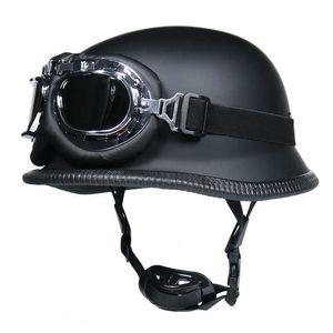 Cascling Casques Casqueur allemand ATHER VINTAGE CASCO MOTO MOTOCYC Open FACE Rétro Half Hopper Biker Pilot Pilot L221014