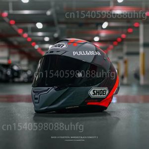 Cascos de ciclismo Casco de motocicleta Cara completa X Spirit III Black Concept 2.0 X Catorce Sports Bike Racing Helm 231109