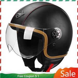 Fietshelmen Motorfiets Open Gezicht Veiligheid Kick Scooter Elektrische Motos Flip Up Half Helm Casque Roof Vintage De Seguridad 231113