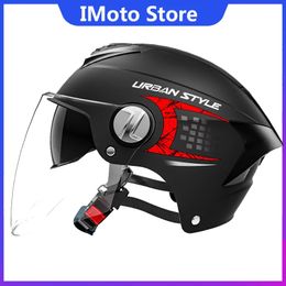 Cascos de ciclismo Motocicletas Medio cascos Protección de verano Baterías Hombres y mujeres Doble lente Vehículos eléctricos 231012