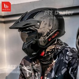 Casques de cyclisme MT Streetfighter SV Casque Moto Full Hommes Femmes Locomotive d'été Four Seasons Rally Demolition Modular 231012