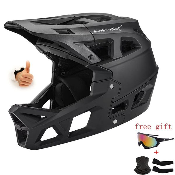 Casques de cyclisme VTT Casque intégral Adulte DH Vélo de descente Motocross OffRoad Sécurité Montagne BMX Couverture unisexe 230717