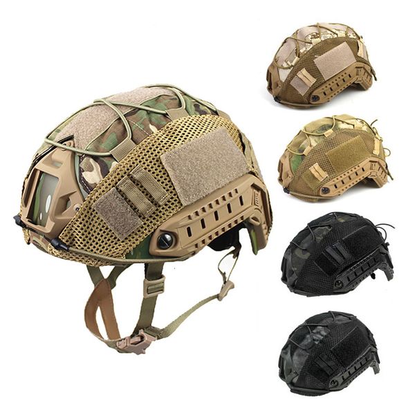 Cascos de ciclismo Cubierta de casco táctico multicámara Caza militar Airsoft Paintball CS Guerra Batalla Tela de camuflaje para Ops-Core PJ BJ MH Casco 230603