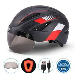 Cycling -helmen Nieuwe Mountain Road Bicycle For Men Women Bike Light met Visor MTB Goggles Casco Bicicleta Hombre T220921