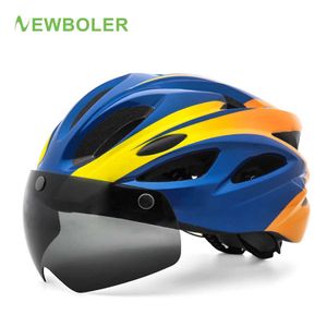 Fietsen helmen Newboler Men Dames fietshelm met LED achterlicht sport MTB Bicycle Helmet Road Bike Mountain Bike Helm met bril 2022 P230419