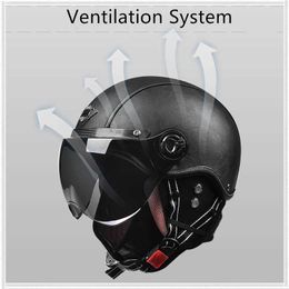 Casques de cyclistes au large des courses de route Half Cahets Casque pour Scooter Casque Trotinette Electrique Retro Moto Casco Downhill Roof Motorcycle Open Face J230213