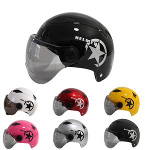 Casques de cyclisme Ouvert double lentille visières casque moto Scooter vélo voiture électrique anti UV sécurité casque de vélo casquette accessoires 230923