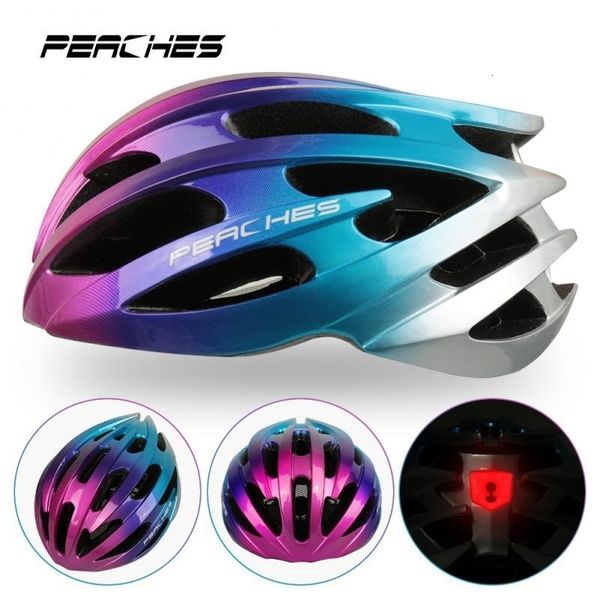 Casques de vélo PEACHES Casque de vélo LED Lumières Ultralight Moto Vélo Support de caméra Sport de plein air Équipement d'équitation 230801