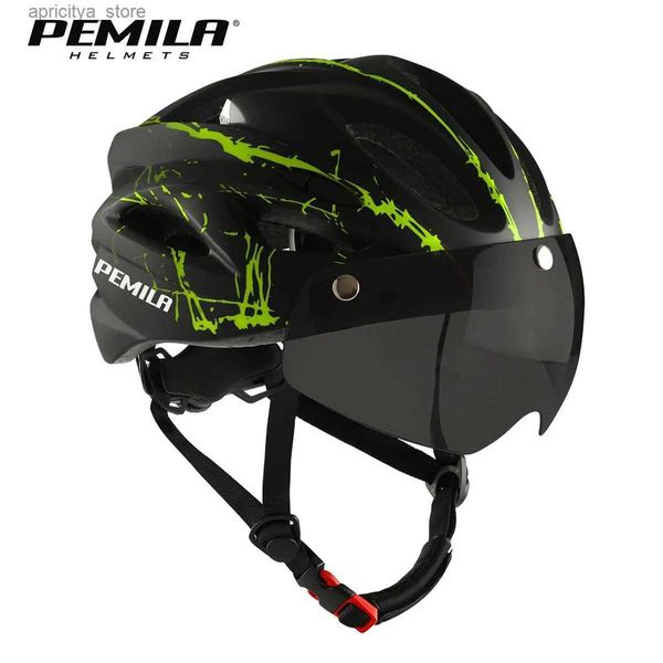 Casques de cyclistes PILA Casque de sécurité cycliste ultralaise Casque de moto extérieur Rovab ns Visor Mountain Road MTB Bike Helmet L48