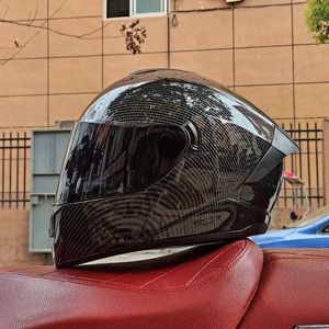 Fietshelmen Professionele veiligheid dubbele lens racemotorhelm cross country integraalhelm capacete DOT goedgekeurd casco moto 231118