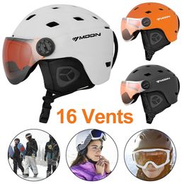 Fietshelmen Professionele skihelm voor volwassenen 16 ventilatieopeningen Hoge kwaliteit Skiën Ultralight Skateboard Snowboard met bril 231023