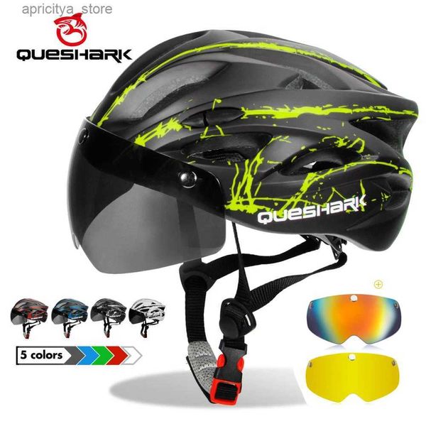 Casques de cyclistes Queshark hommes femmes Ultralight Cycling casque Mtb Road Bike Bicyc Motorcyc Rovab jaune coloré NS QE111 L48