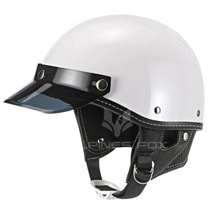 Casques de cyclisme rétro demi-visage casque de moto Vintage moto hommes femmes unisexe Scooter été blanc 231113