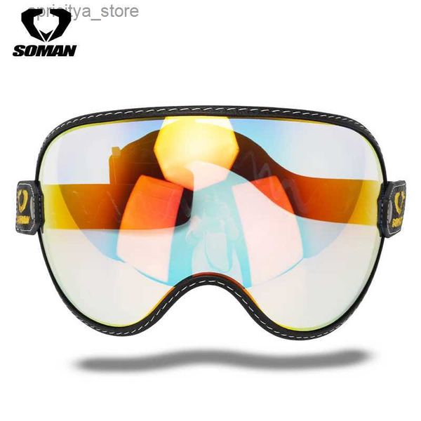 Casques de cyclisme Motorcyc Retro Goggs Bubb Visor à l'extérieur de la protection UV Protection du pare-brise coloré vintage pour les casques de demi-visage L48