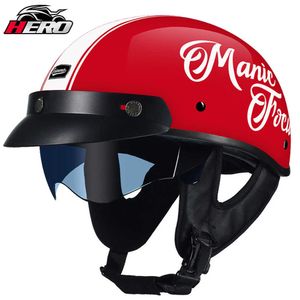Fietsen helmen retro unisex motorfietshelm open gezicht scooter motorrijder motor racenhelm met puntcertificering sunshade lens casco t221107