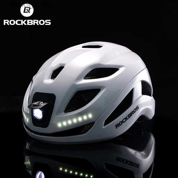 Cycling Helmets Rockbros de ciclismo Casco Tipo-C Carga de Bicyc Cosco delantero Lámpara de advertencia de luz trasera delantero Casco de bicicleta MTB L48