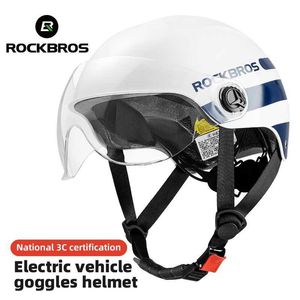 Fietshelmen ROCKBROS Googs Fietshelmen Heren Dames ABS PC Bike Halve helm 3C Motorscooter E-bike Fietsen Ultralichte veiligheidshelm HKD230626