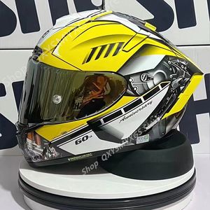 Fietshelmen SHOEI X14 Helm X Veertien R1 60th Aniversary Edition Geel Full Face Racing Motorcycle Casco De Motocicleta 230601