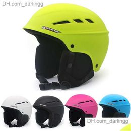 Casques de cyclisme Casque de ski Hommes Femmes Parent Enfants Fl Équipement de snowboard professionnel Sports de neige dure Tête Équipement de protection Drop Delive Ot5H0