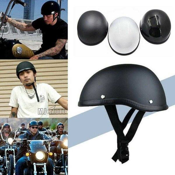 Cascos de ciclismo Skull Cap Motocicleta Medio casco Vintage Half Face Casco Retro Estilo alemán Chopper Cruiser S M L Equipos de motocicleta Cascos T221107