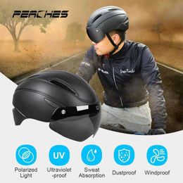 Cycling Helmen Ultralight Cycling Safety Helmet Outdoor Motorcycle Bicycle Taillight helm verwijderbare lens Visor Mountain Road Bike Helmet 2022 P230419