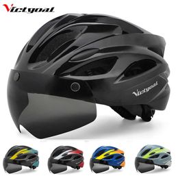 Fietsen helmen Victgoal volwassen bril Bike-helm met LED Light Men Dames Bicycle Helmet MTB Road Bike Cycling Scotter E-Bike Vrije maat P230419